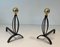 Wrought Iron & Brass Chenets, 1970s, Set of 2 2