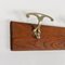 Italian Wall-Mounted Coat Rack in Wood with Two Metal Hooks, 1930s 6