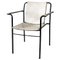 Italian Modern Folding Chair in White Leather and Black Metal, 1980s, Image 1
