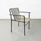 Italian Modern Folding Chair in White Leather and Black Metal, 1980s 6