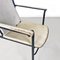 Italian Modern Folding Chair in White Leather and Black Metal, 1980s 8