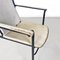 Italian Modern Folding Chair in White Leather and Black Metal, 1980s, Image 8