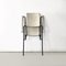 Italian Modern Folding Chair in White Leather and Black Metal, 1980s 2