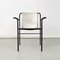 Italian Modern Folding Chair in White Leather and Black Metal, 1980s 3