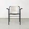 Italian Modern Folding Chair in White Leather and Black Metal, 1980s, Image 3