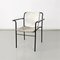 Italian Modern Folding Chair in White Leather and Black Metal, 1980s 4