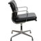 Chaise EA-208 en Cuir Noir par Charles Eames, 2000s 2