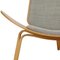 Shell Chair aus Eiche und grauem Stoff von Hans Wegner 4