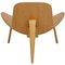 Shell Chair aus Eiche und grauem Stoff von Hans Wegner 12