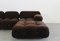 Modular Sofa in Brown Velvet by B&b Italia / C&b Italia for Camaleonda, Italy, 1970s, Set of 4, Image 3