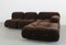 Modular Sofa in Brown Velvet by B&b Italia / C&b Italia for Camaleonda, Italy, 1970s, Set of 4, Image 2