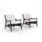 Armchairs in Wood and White Bouclé by Mario Franchioni for Framar, 1960s, Set of 2 1