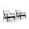 Armchairs in Wood and White Bouclé by Mario Franchioni for Framar, 1960s, Set of 2, Image 1