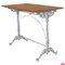 French Cast Iron Scrolling Bistro Table with Pink Marble Top, 1920, Image 1