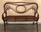 Vintage Bentwood Bench with Caned Seat by Fischel, 1950, Image 3