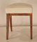 Midcentury Spanish Stool in Oak and White Textile, 1960s 5