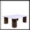 Tavolino da caffè belga in marmo e legno di teak, Immagine 1