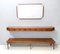 Vintage Entryway Set with Wall Mirror, Walnut Console and Bench attributed to Brugnoli, Italy, 1950s, Set of 3, Image 9
