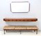 Vintage Entryway Set with Wall Mirror, Walnut Console and Bench attributed to Brugnoli, Italy, 1950s, Set of 3, Image 1
