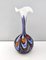 Large Postmodern Orange, White and Blue Glass Vase attributed to Opaline Florence, Italy, 1970s 1
