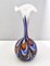 Large Postmodern Orange, White and Blue Glass Vase attributed to Opaline Florence, Italy, 1970s 9