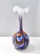 Large Postmodern Orange, White and Blue Glass Vase attributed to Opaline Florence, Italy, 1970s 4