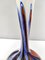 Large Postmodern Orange, White and Blue Glass Vase attributed to Opaline Florence, Italy, 1970s 12