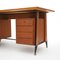 Teak Desk with Chest of Drawers and Storage Compartment, 1950s, Image 9