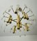 Chandelier in Brass and Glass attributed to Gaetano Sciolari, Italy, 1970s 4