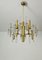 Chandelier in Brass and Glass attributed to Gaetano Sciolari, Italy, 1970s, Image 1
