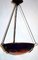 Antique French Hanging Light in Metal and Glass, 1950s, Image 1