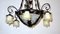 Antique French Black Patinated Metal and Glass Chandelier, 1940s, Image 2