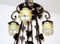 Antique French Black Patinated Metal and Glass Chandelier, 1940s 4