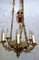 Lámpara de araña francesa antigua de latón, 1920, Imagen 2