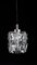 Lámpara colgante austriaca de cromo y vidrio de Kalmar, años 70, Imagen 3
