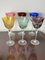 Italian Colored Crystal Glasses, 1950s, Set of 6 1