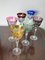 Italian Colored Crystal Glasses, 1950s, Set of 6 4