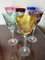 Italian Colored Crystal Glasses, 1950s, Set of 6 2