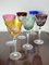 Italian Colored Crystal Glasses, 1950s, Set of 6 3