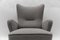 Large Grey Boucle Fabric Wingback Armchair, Italy, 1950s 8