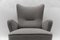 Large Grey Boucle Fabric Wingback Armchair, Italy, 1950s, Image 8