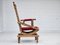 Rocking Chair à Dossier Haut en Laine et Chêne, Danemark, 1970s 3