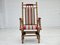 Danish Highback Rocking Chair in Wool & Oak, 1970s, Image 7