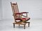 Danish Highback Rocking Chair in Wool & Oak, 1970s 1
