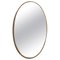 Oval Brass Wall Mirror, Italy, 1950s 1