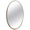 Oval Brass Wall Mirror, Italy, 1950s, Image 1