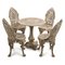 20th Century Baroque Cast Iron Garden Chairs and Table, Set of 5 1