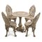 20th Century Baroque Cast Iron Garden Chairs and Table, Set of 5, Image 1