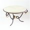 Wrought Iron and Onyx Top Round Coffee Table attributed to René Drouet, 1940s 4