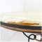Tavolino da caffè rotondo in ferro battuto e onice attribuito a René Drouet, anni '40, Immagine 13